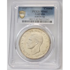 AUSTRALIA 1937 . CROWN . PCGS MS61